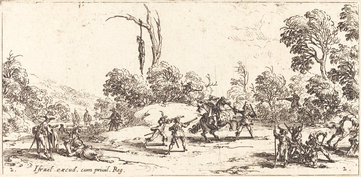 Attacco ai viaggiatori sulla strada da Jacques Callot