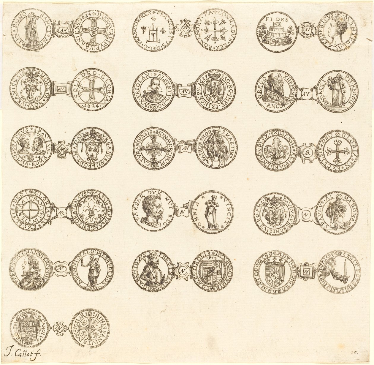 Monete (tavola 10) da Jacques Callot
