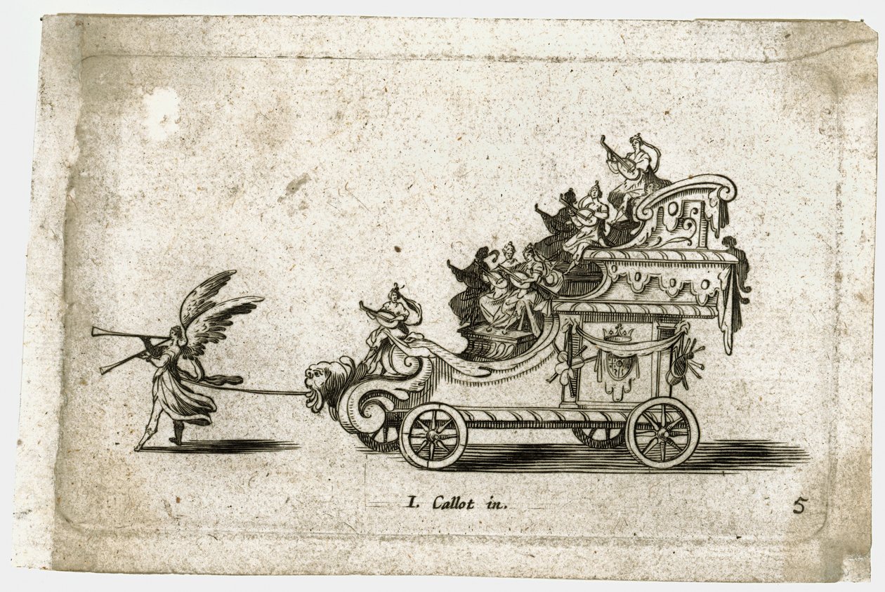 Combattimento alla barriera: un carro ... (incisione) da Jacques Callot