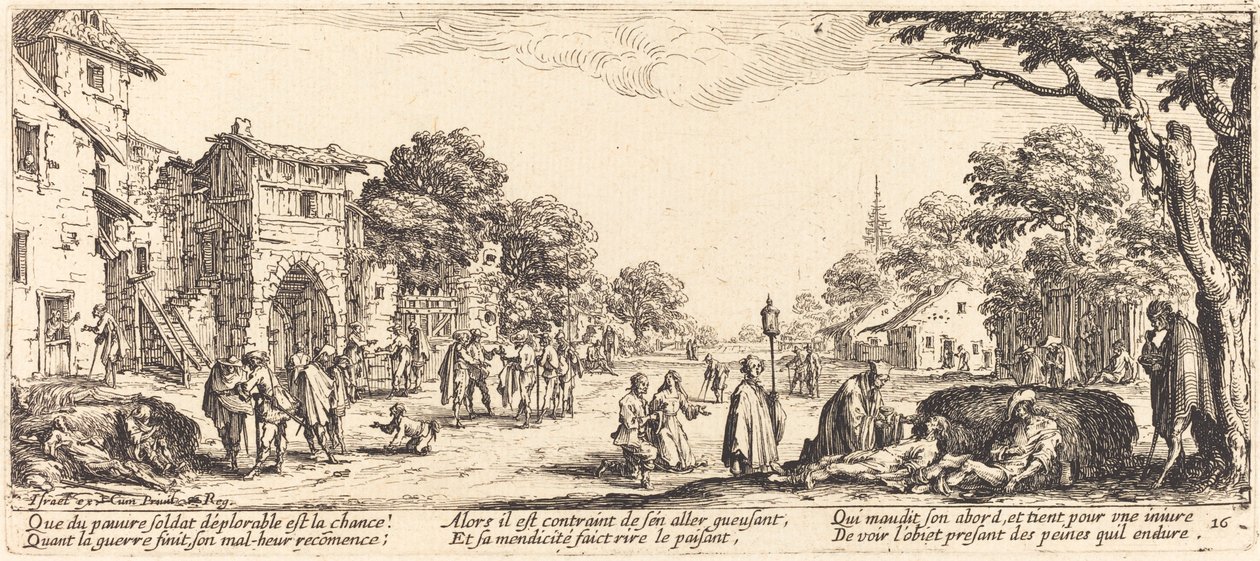 Soldati morenti lungo la strada da Jacques Callot