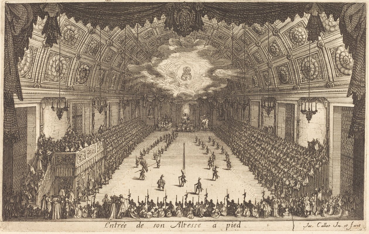 Ingresso di Sua Altezza a piedi, 1627 da Jacques Callot