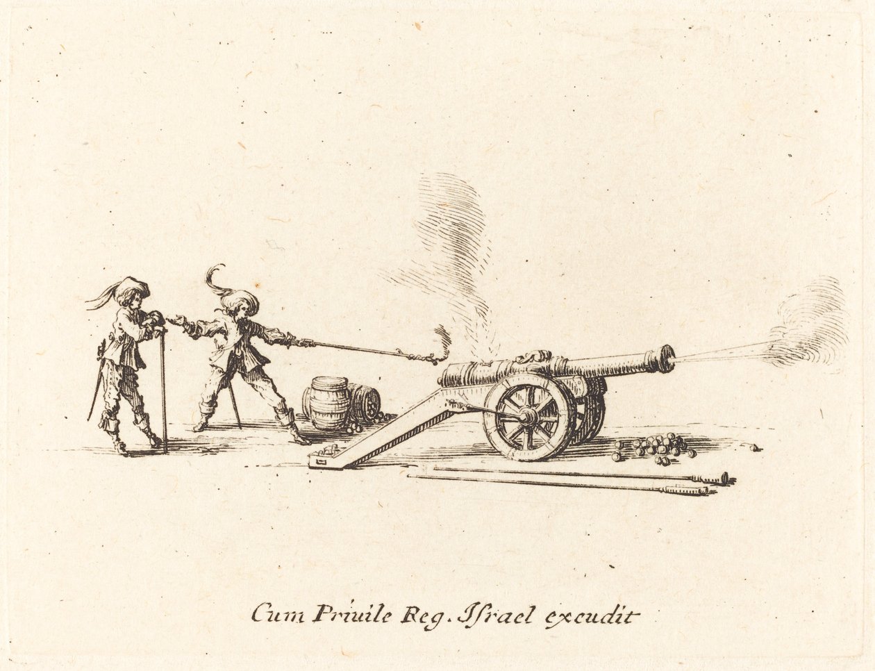 Sparare il cannone, 1634-1635 da Jacques Callot