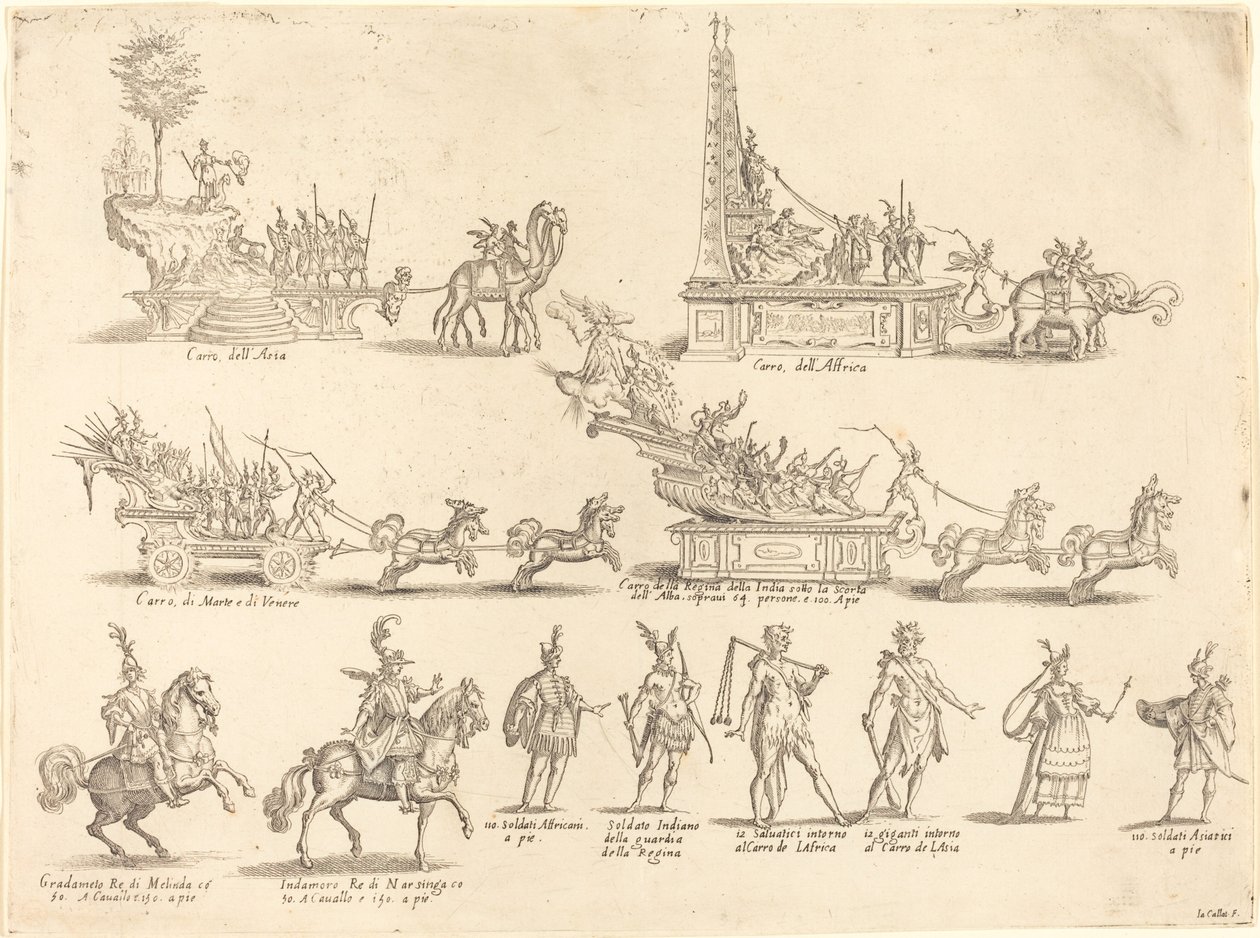 Carri allegorici e partecipanti da Jacques Callot
