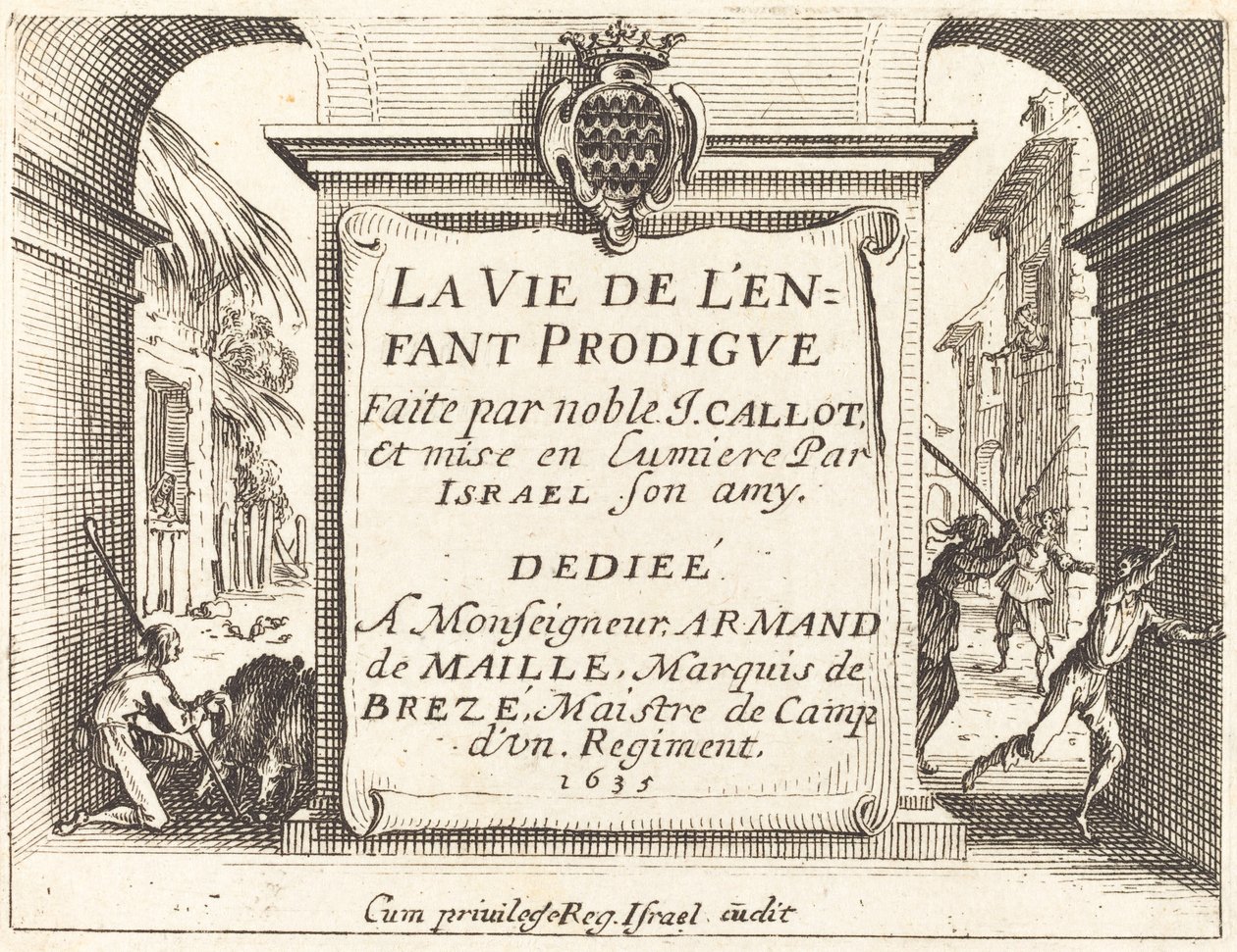 Frontespizio per Il figliol prodigo da Jacques Callot