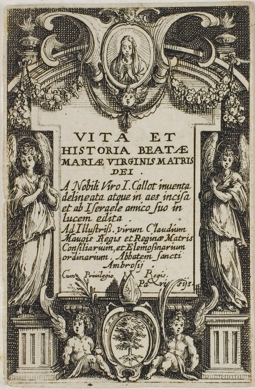 Frontespizio, da La vita della Vergine da Jacques Callot