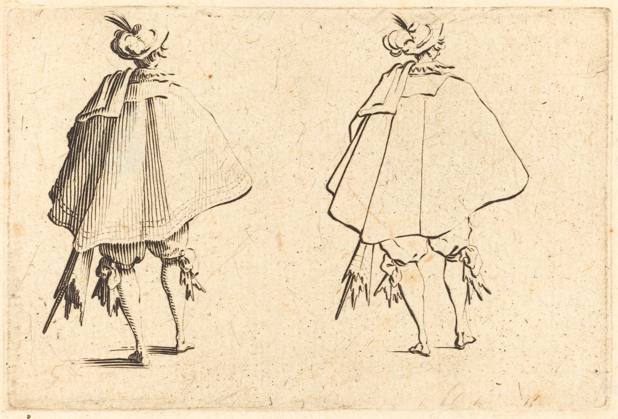 Gentiluomo in grande mantello, visto da dietro da Jacques Callot
