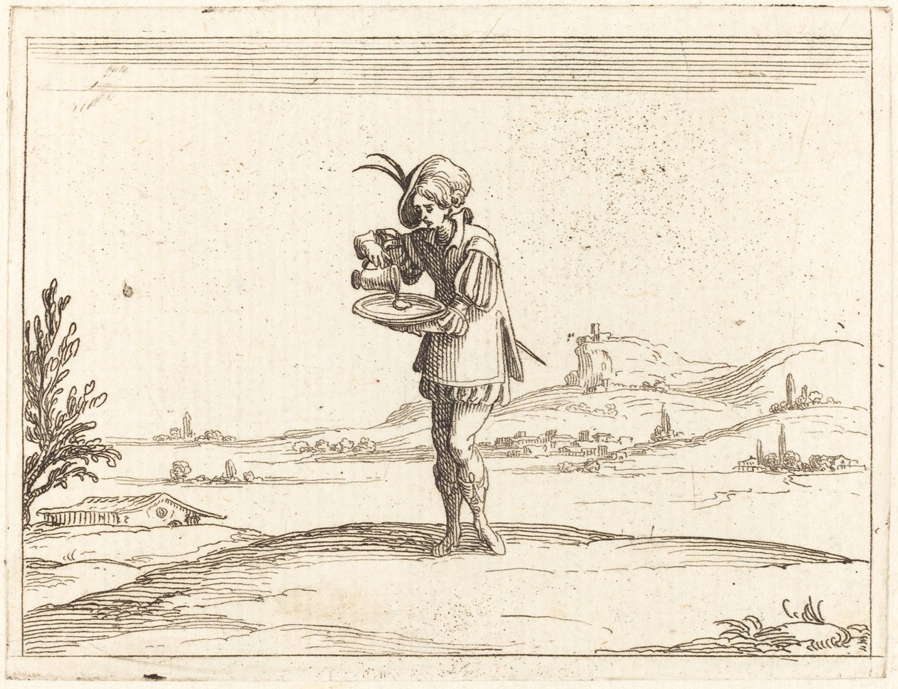 Uomo che lava una perla da Jacques Callot