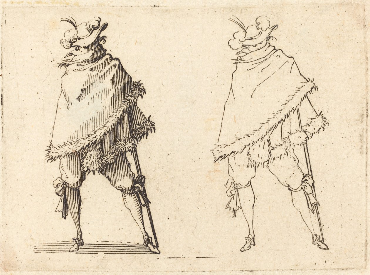 Uomo avvolto nel suo mantello da Jacques Callot
