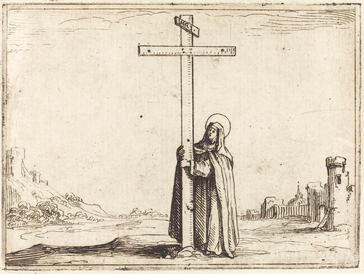 Suora che abbraccia la Santa Croce da Jacques Callot