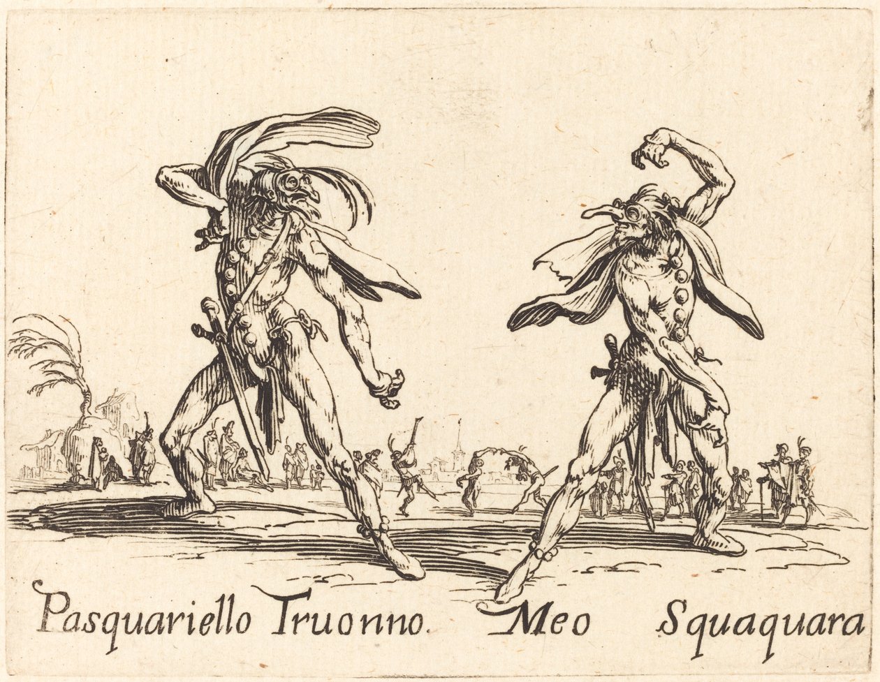 Pasquariello Truonno e Meo Squaquara da Jacques Callot