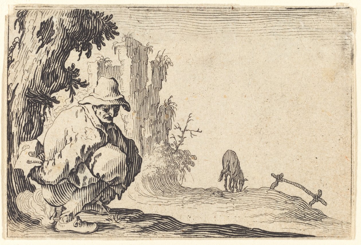 Contadino che defeca da Jacques Callot
