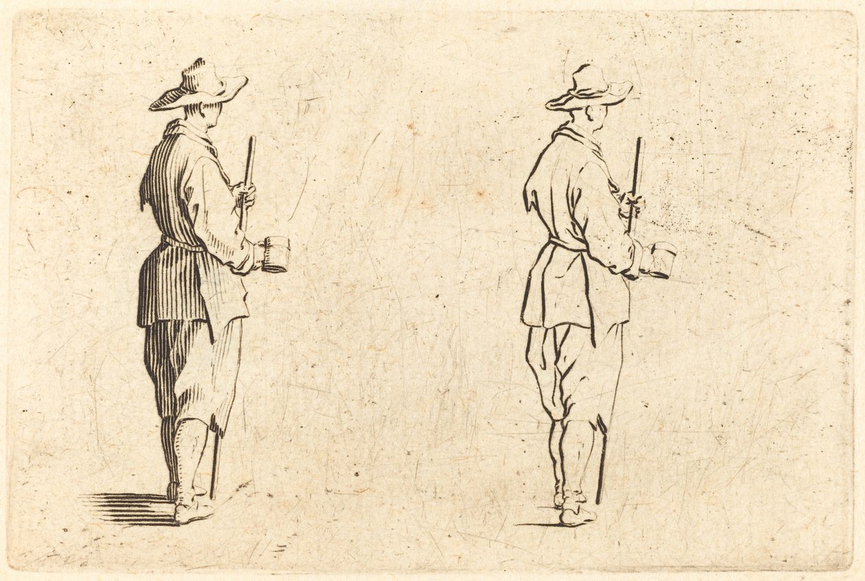 Contadino con una tazza da Jacques Callot