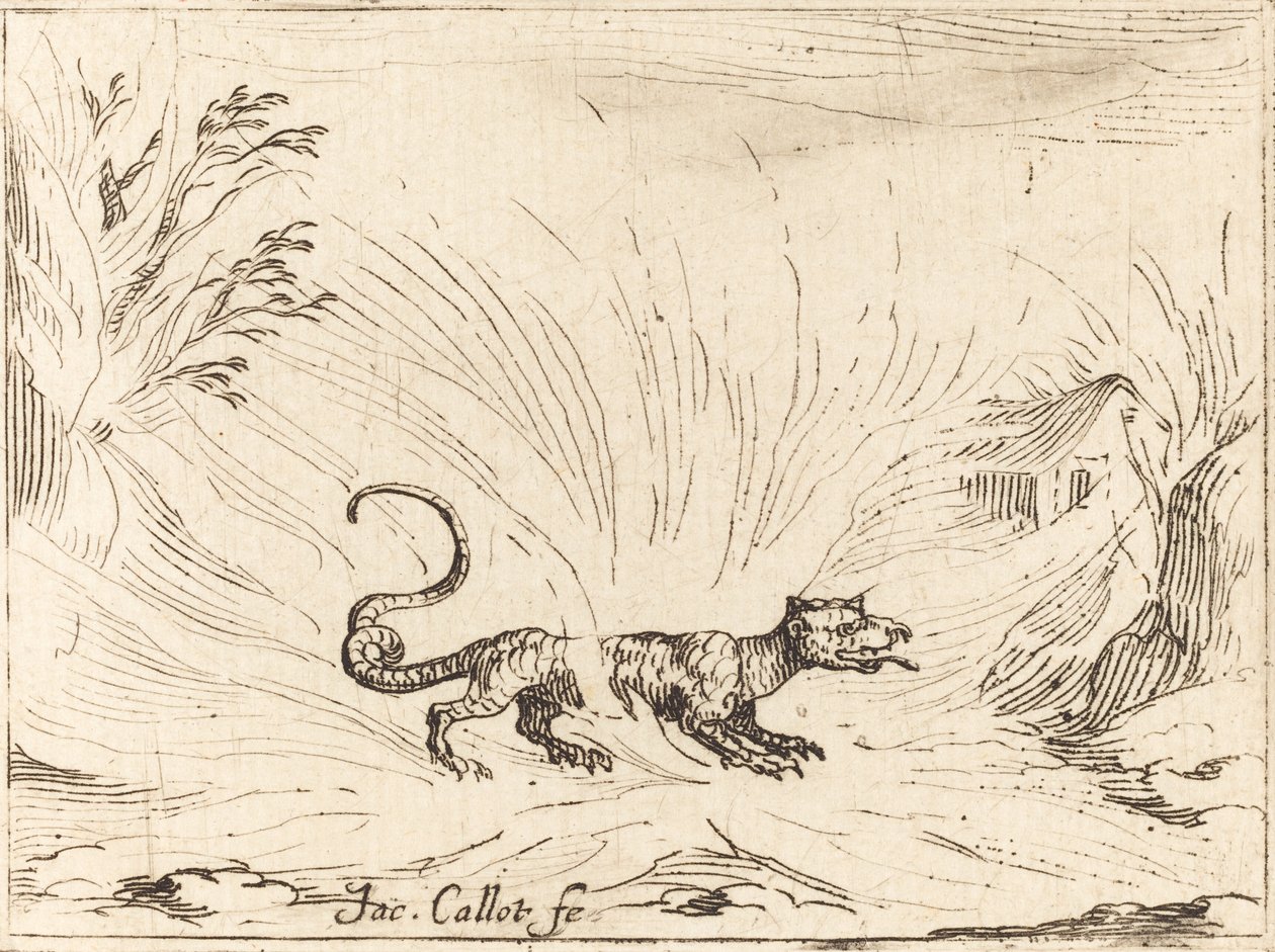 Salamandra circondata dalle fiamme da Jacques Callot