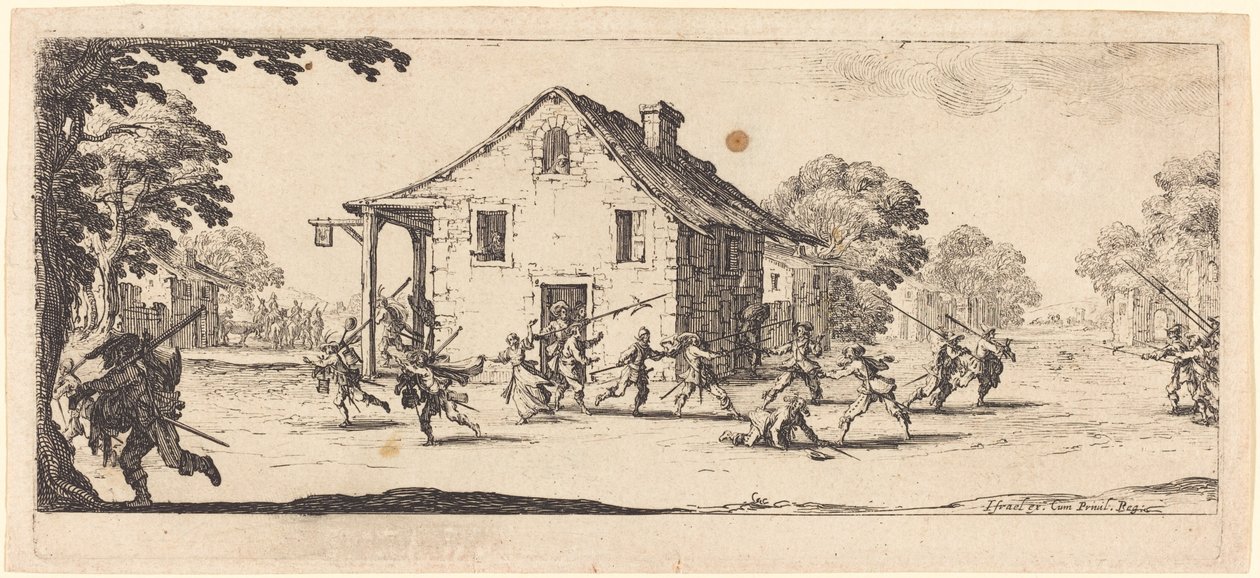 Scena di saccheggio da Jacques Callot