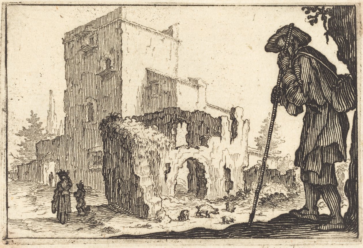 Pastore e Rovine da Jacques Callot