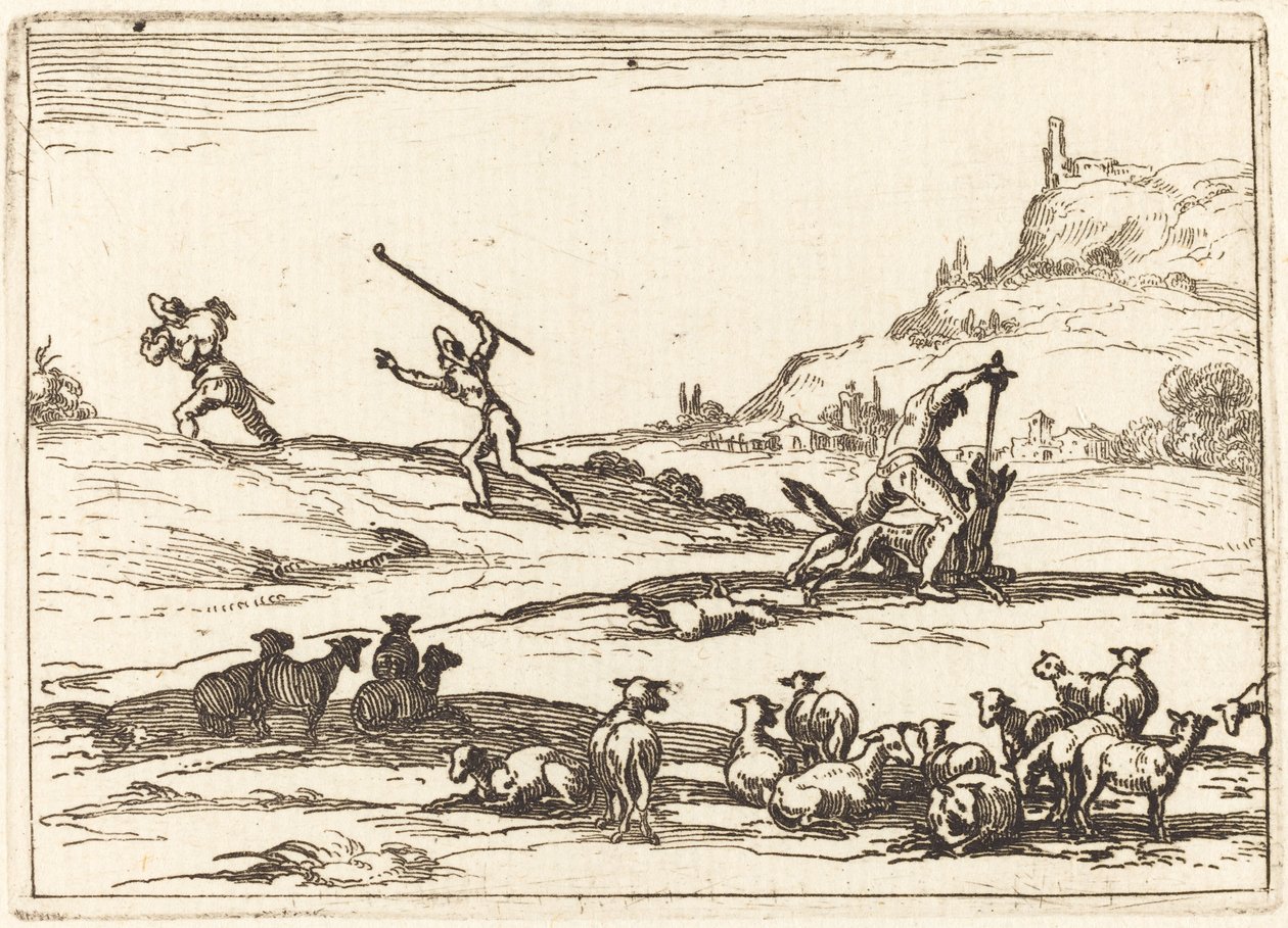 Pastori che Difendono i loro Greggi da Jacques Callot