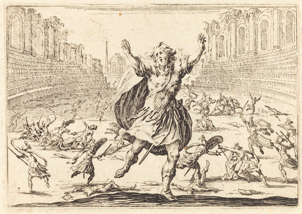 Scaramuccia in un circo romano, ca. 1622 da Jacques Callot