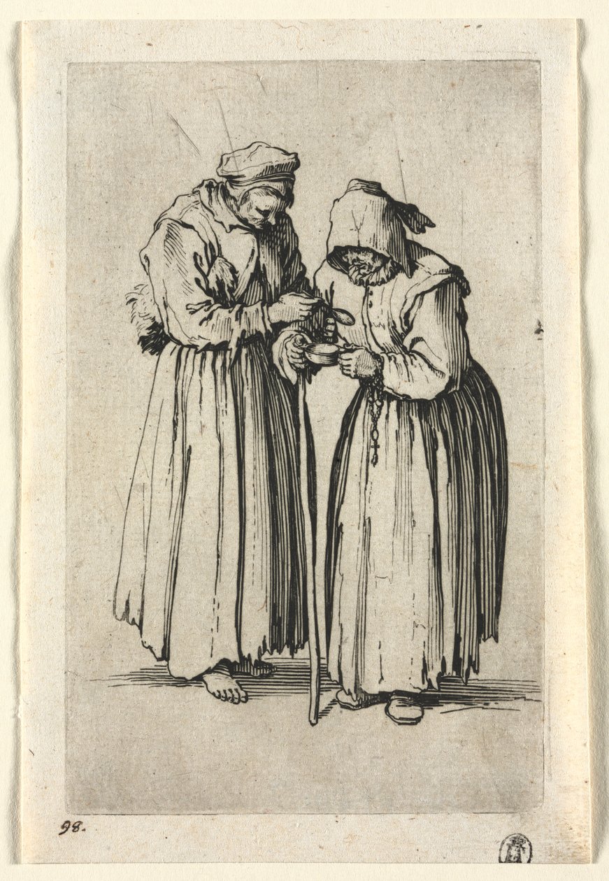 I mendicanti: Due mendicanti donne da Jacques Callot