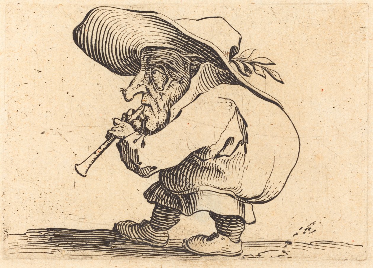 Il suonatore di flauto da Jacques Callot