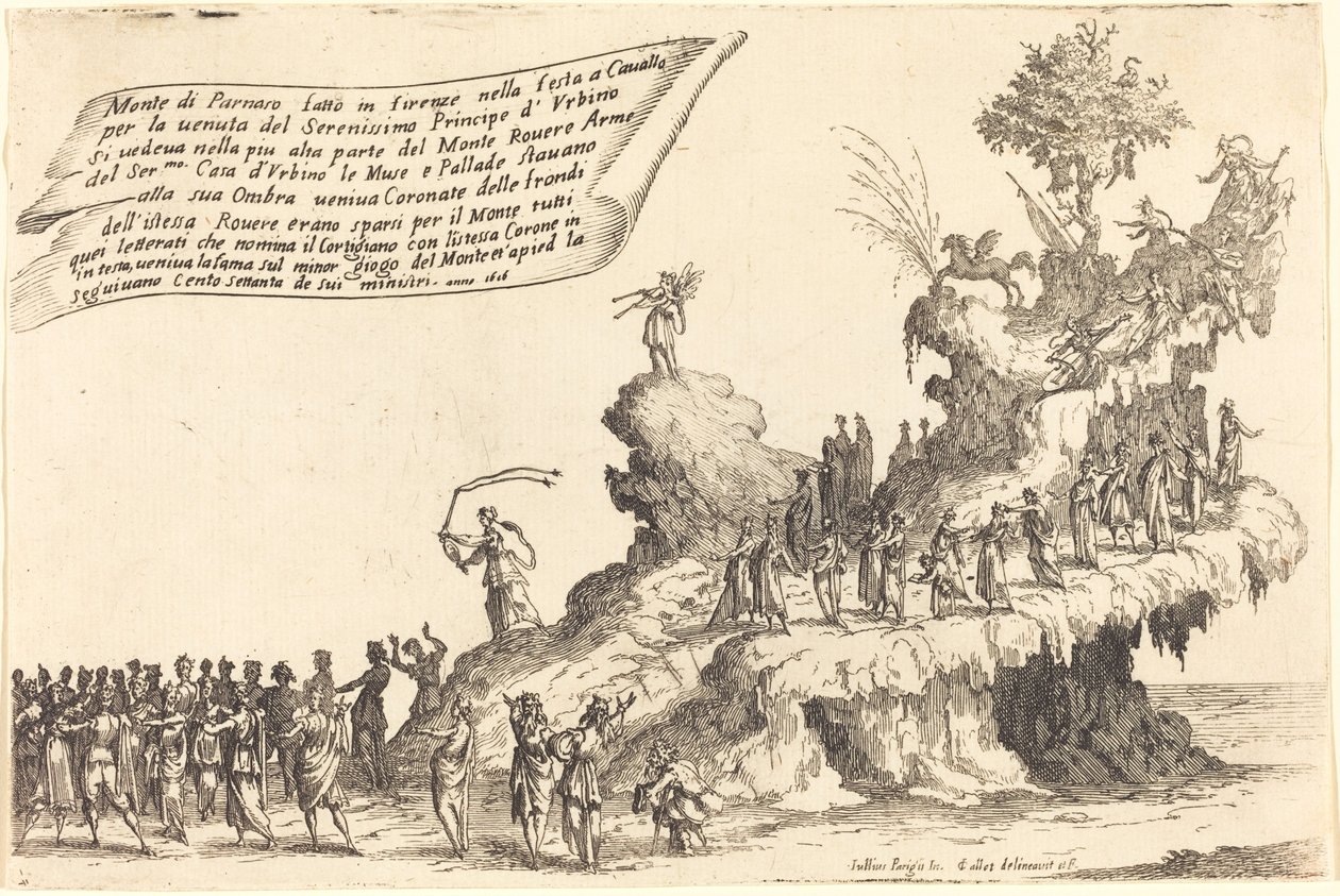 Il carro di Monte Parnaso da Jacques Callot