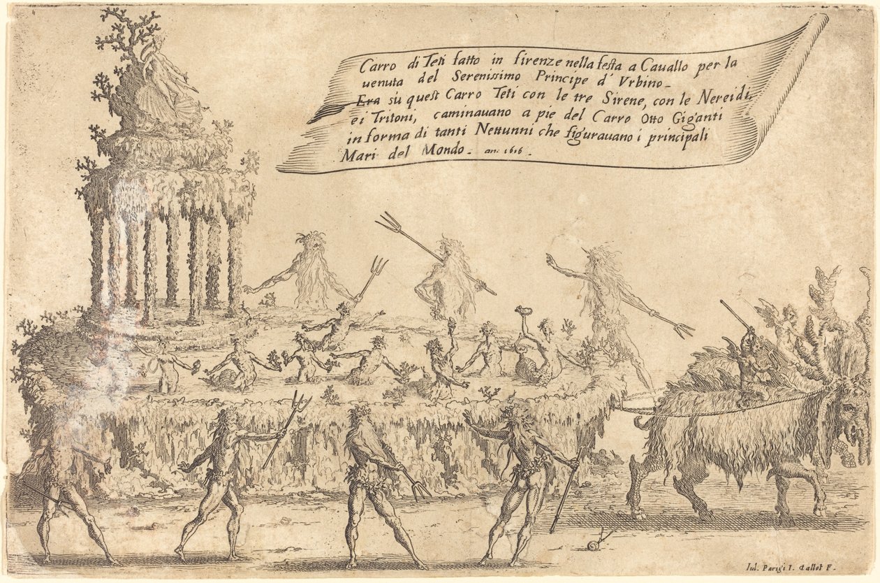 Il galleggiante di Teti da Jacques Callot