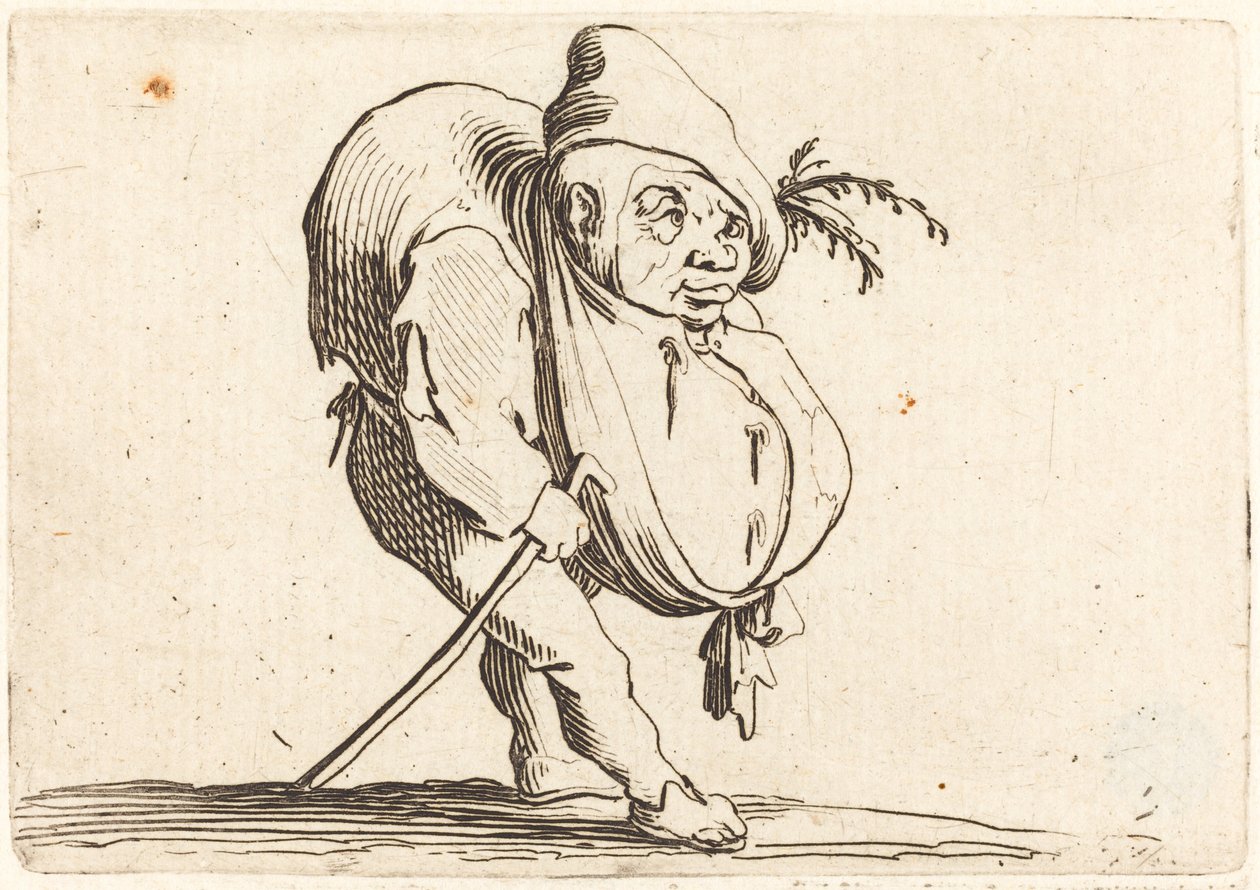 Il gobbo con un bastone da Jacques Callot