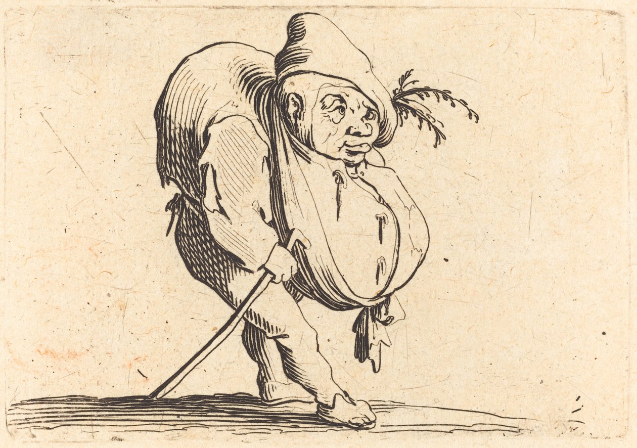 Il gobbo con un bastone da Jacques Callot