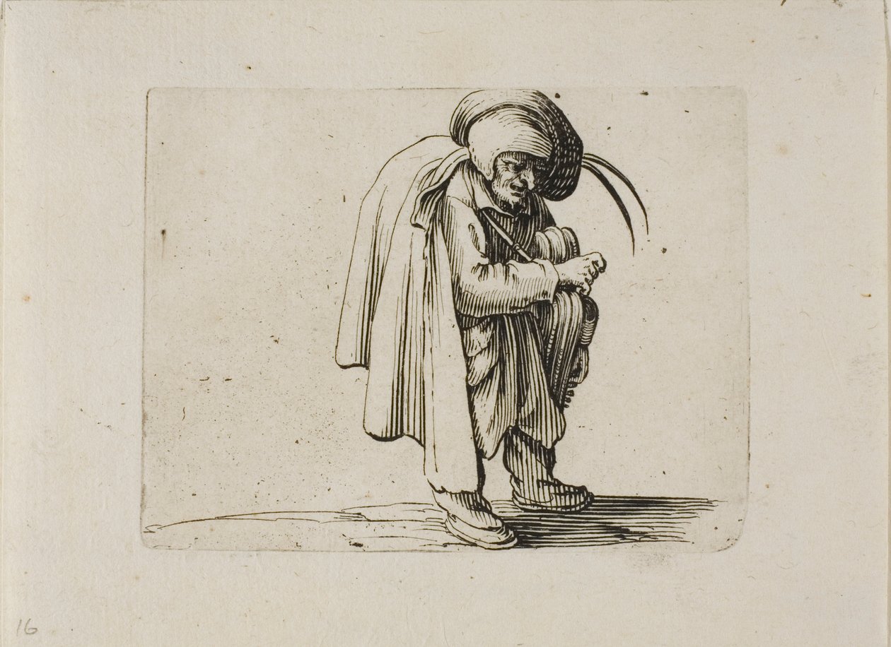 Il suonatore di ghironda, da Varie Figure Gobbi da Jacques Callot