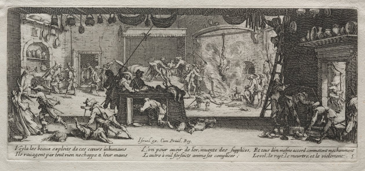 Le grandi miserie della guerra: Saccheggio, 1633 da Jacques Callot