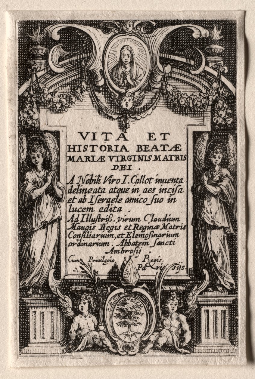 La vita della Vergine: Frontespizio da Jacques Callot
