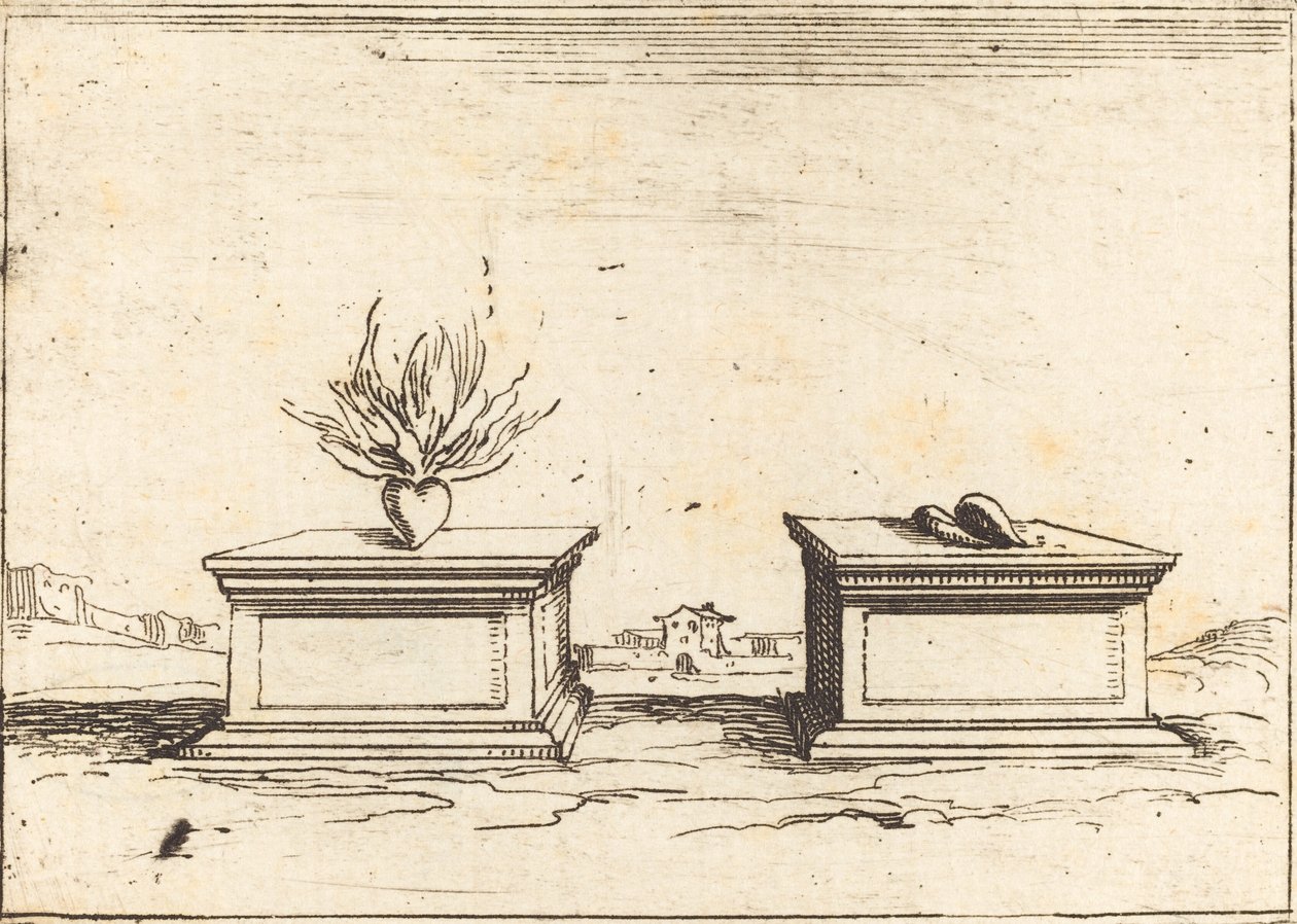 Due cuori, 1628 da Jacques Callot