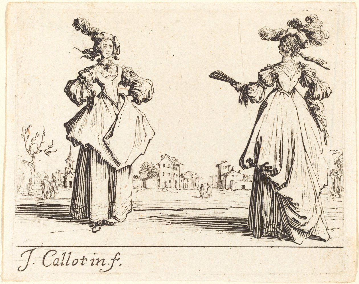 Due donne della società da Jacques Callot