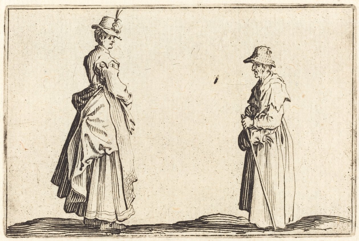 Due donne di profilo da Jacques Callot