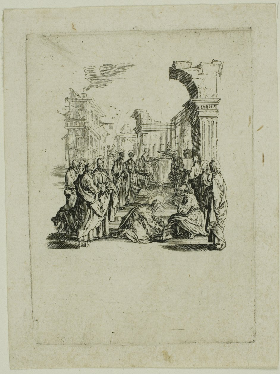 Lavare i piedi, da La piccola passione da Jacques Callot