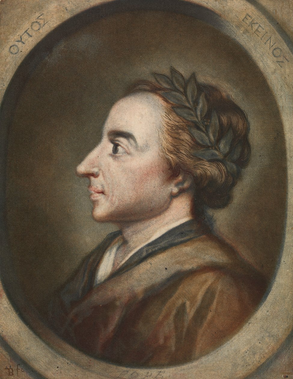 Alexander Pope, poeta 1744 da Jacques Christophe Le Blon