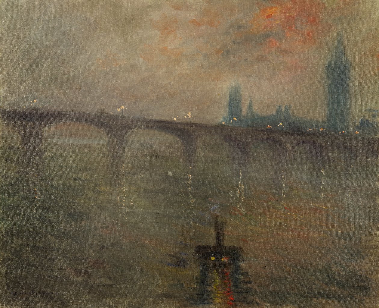 Sera, Westminster dal Ponte di Waterloo da Jacques Emile Blanche