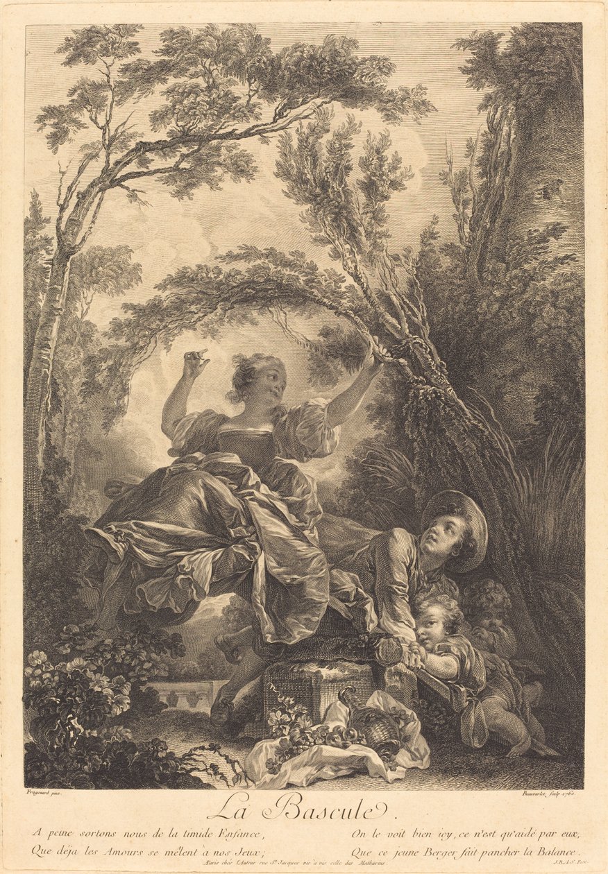 La bilancia da Jacques Firmin Beauvarlet after Jean Honoré Fragonard