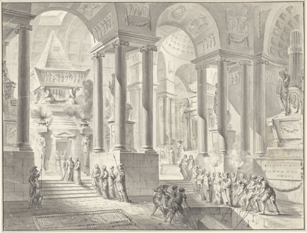 Funerale in un interno classicista immaginario da Jacques François Blondel