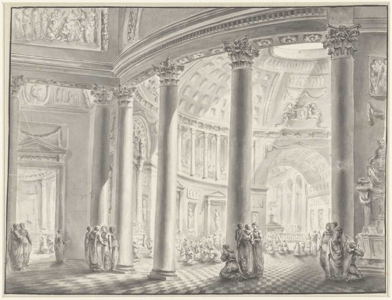 Interno di una chiesa a cupola da Jacques François Blondel