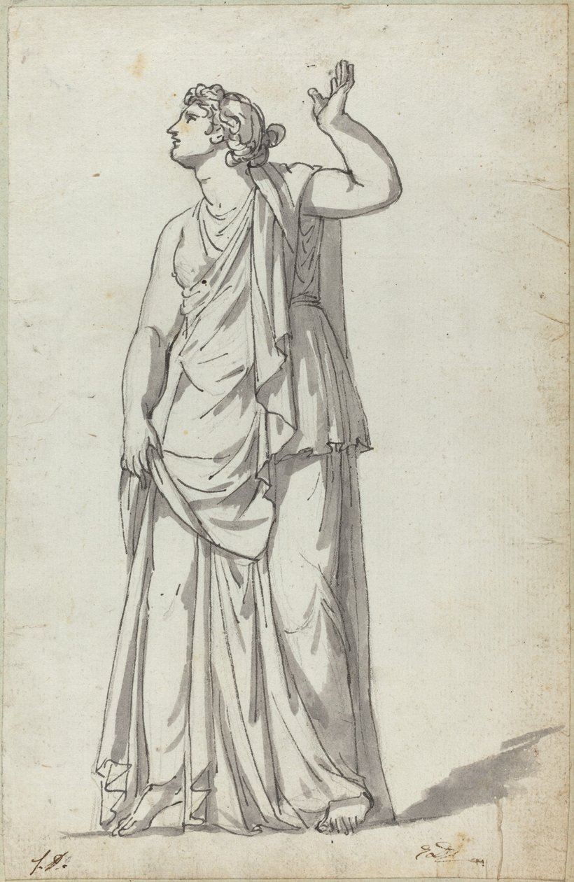Statua Romana di una Musa (Anchyrrhoe) da Jacques Louis David