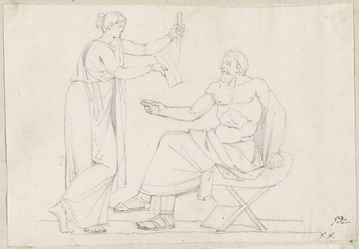 Socrate e Diotima da Jacques Louis David