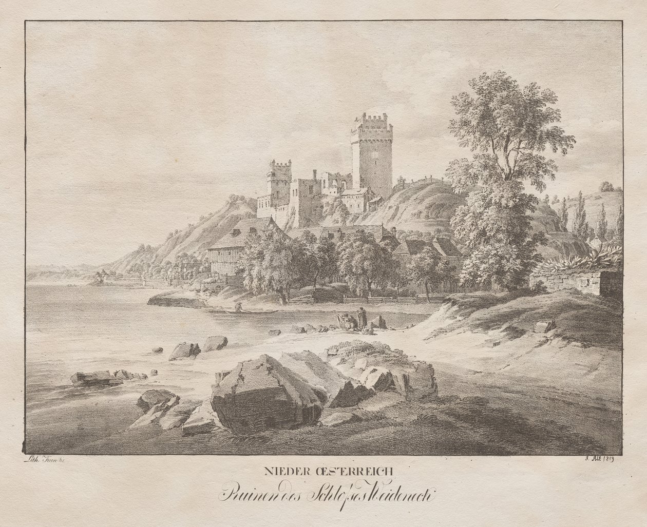 Bassa Austria, rovine del castello Weidenech da Jakob Alt