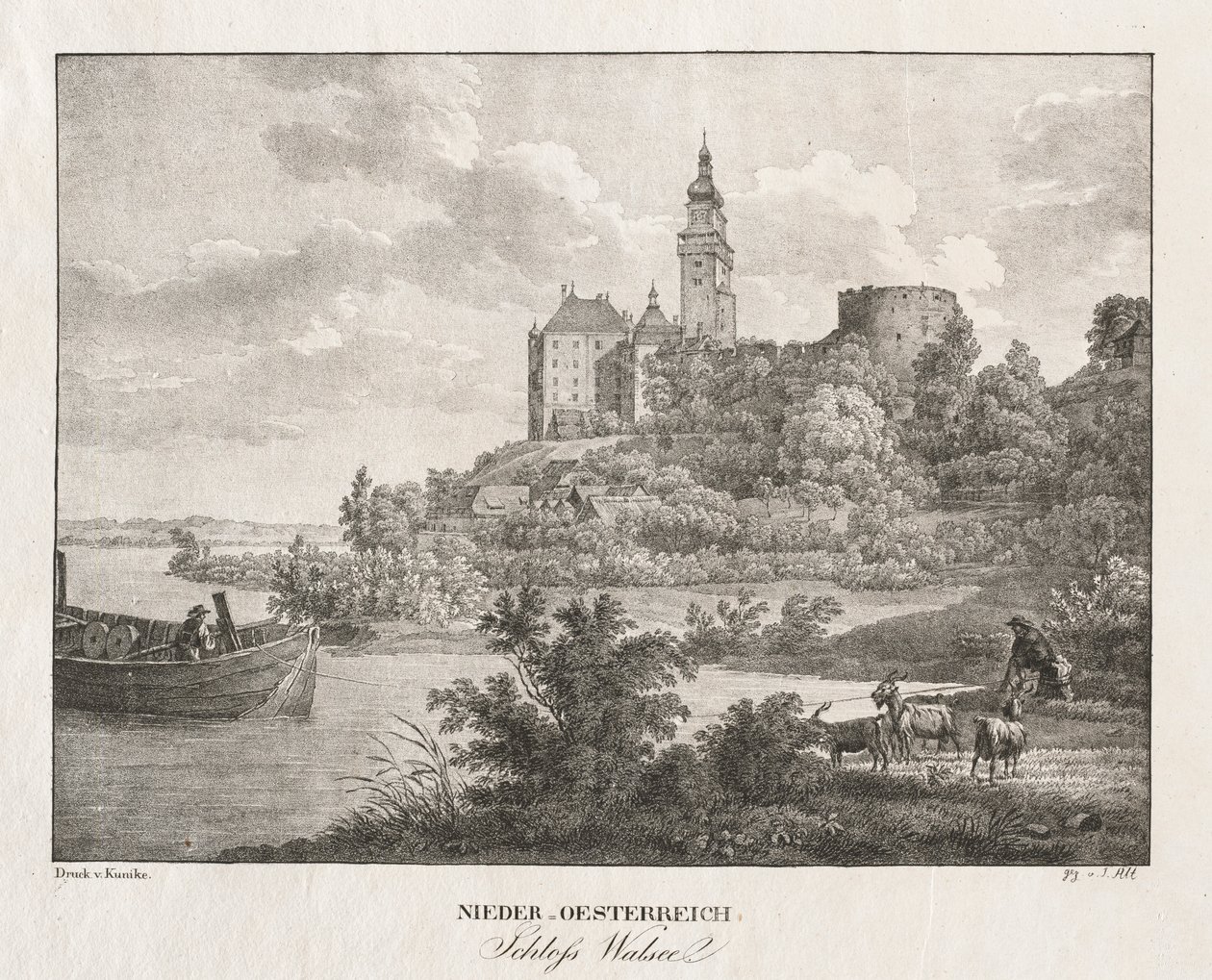 Nieder-oesterreich, Schloss Walseel da Jakob Alt