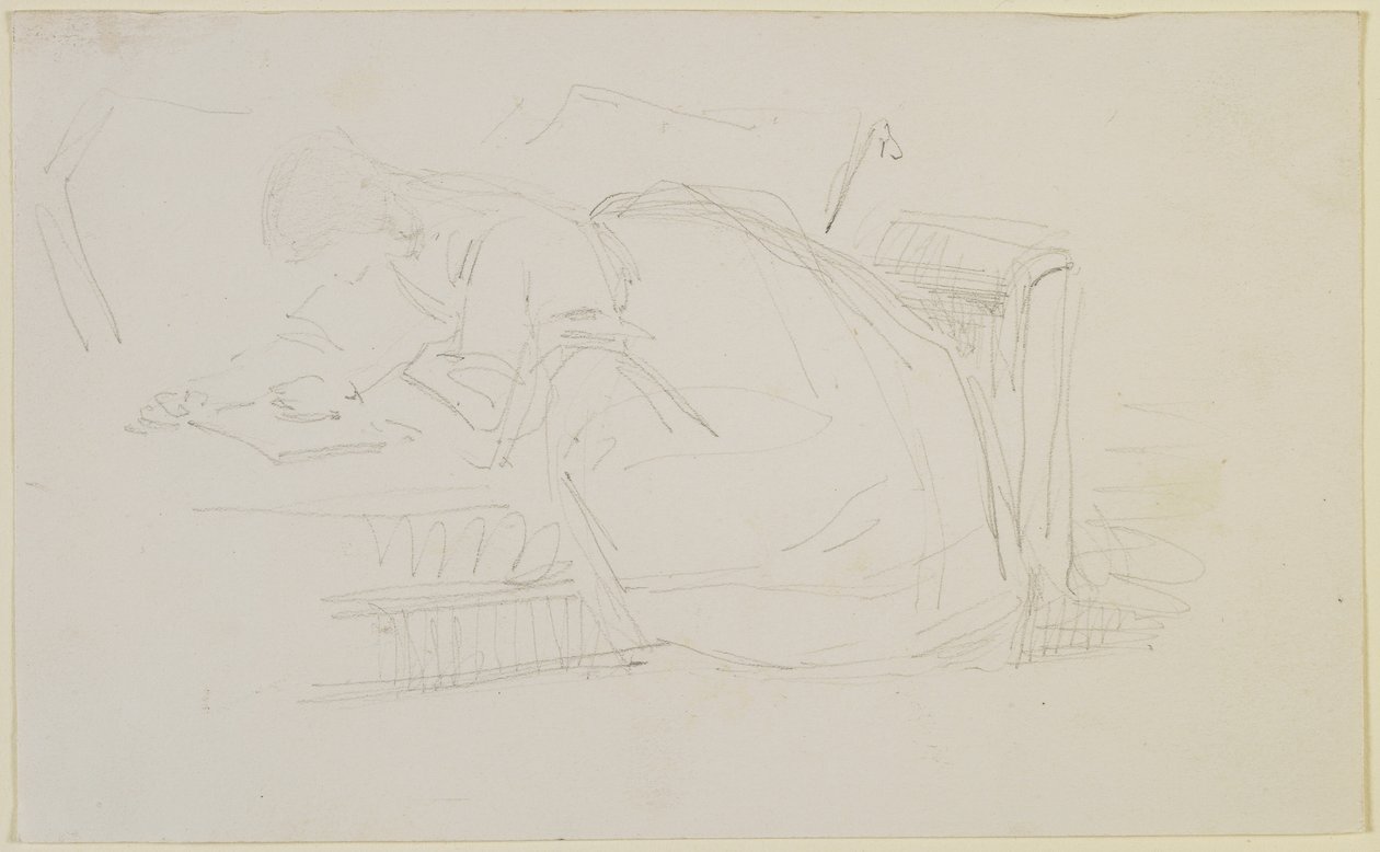 Una ragazza sdraiata su un divano, che legge, 1858-60 da James Abbott McNeill Whistler
