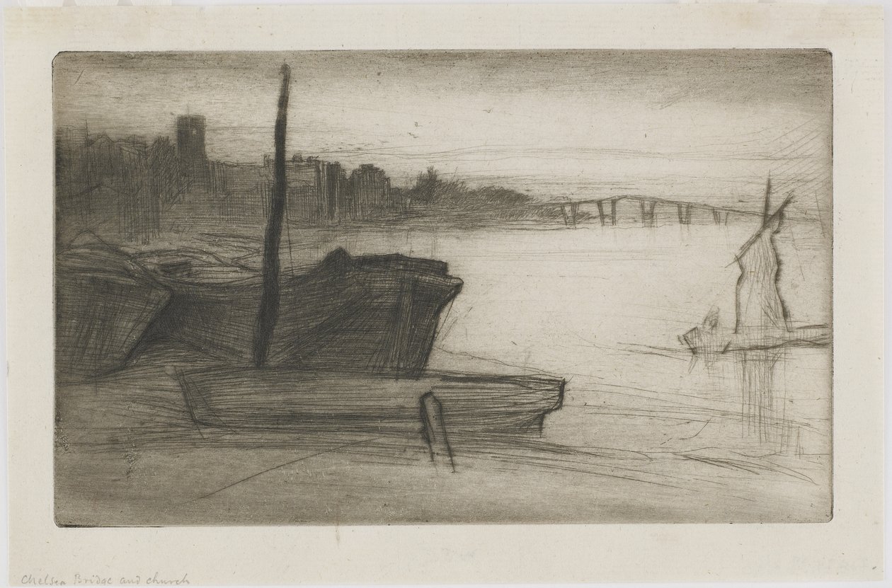 Ponte e chiesa di Chelsea, c.1870-71 da James Abbott McNeill Whistler