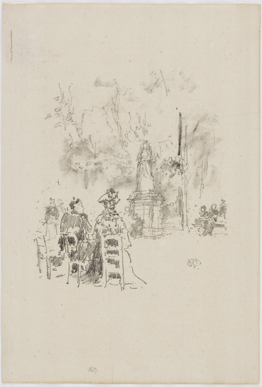 Conversazione sotto la Statua, Giardini del Lussemburgo, 1893 da James Abbott McNeill Whistler