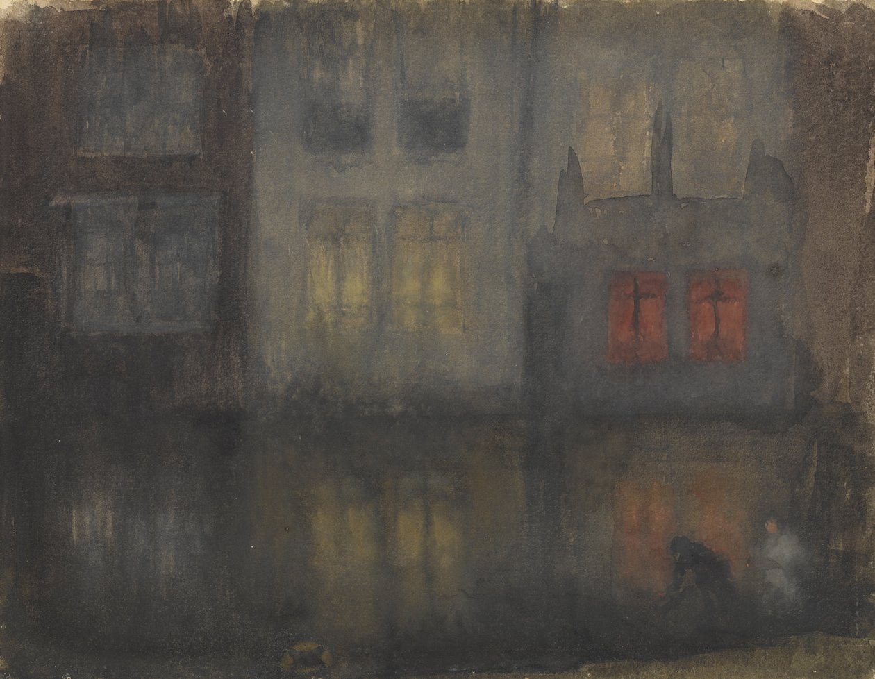 Notturno: Nero e Rosso—Canale posteriore, Olanda da James Abbott McNeill Whistler
