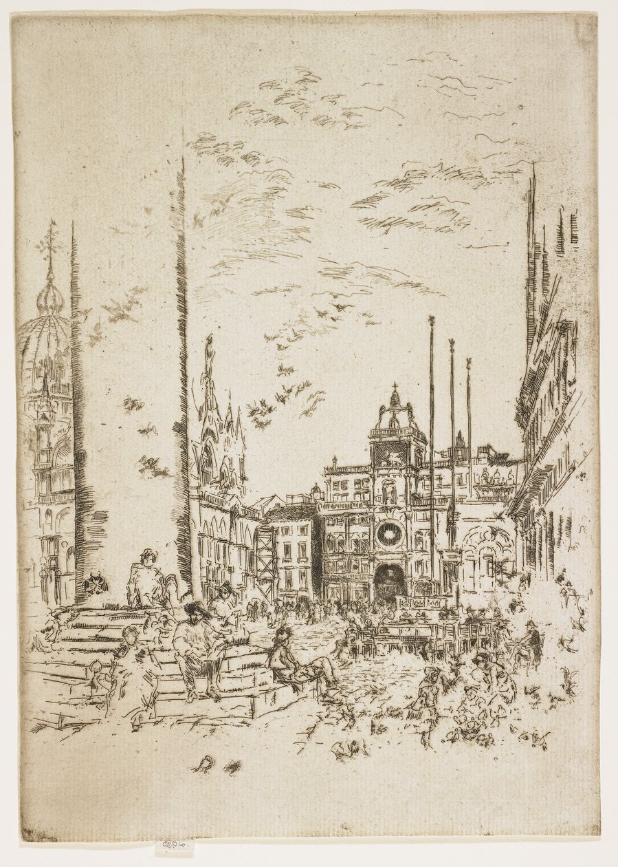 La Piazzetta, tavola da The Second Venice Set o Twenty-Six Etchings, 1879-1880 da James Abbott McNeill Whistler