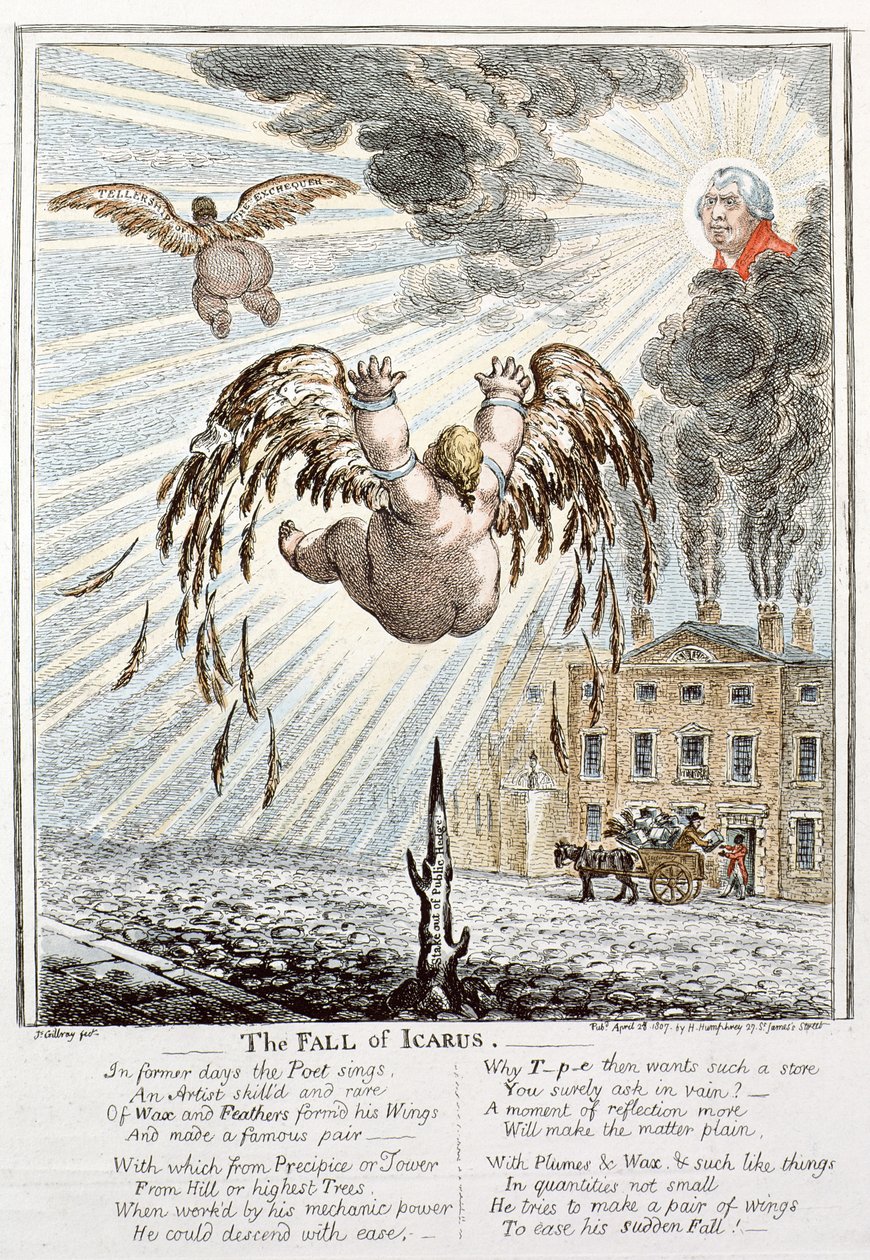 Caduta di Icaro da James Gillray
