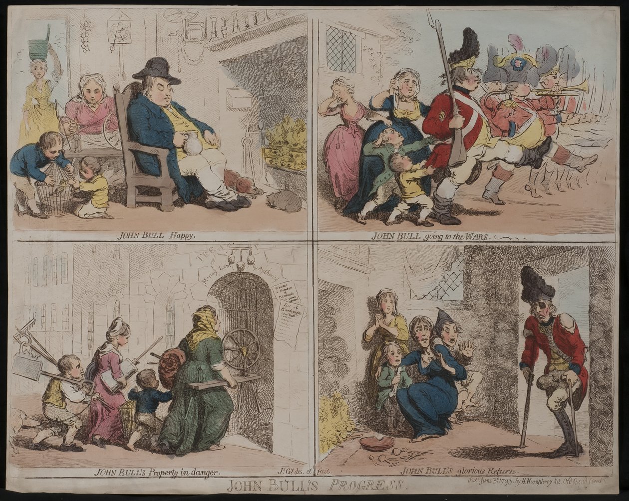 Il progresso di John Bull, 1793 da James Gillray